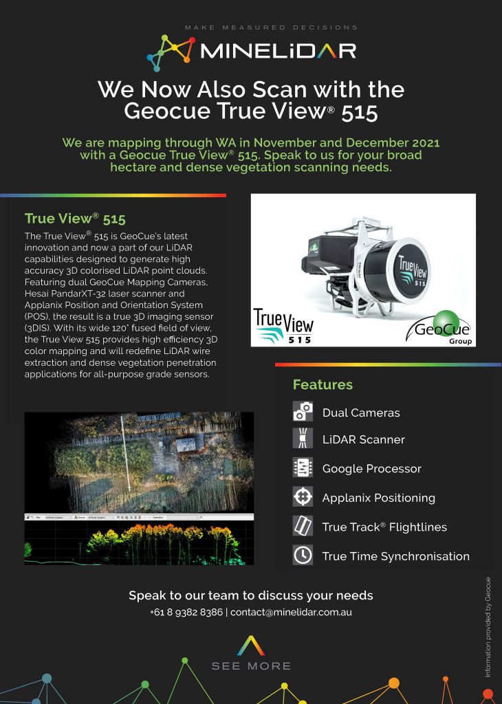 MineLiDAR Geocue True View 515 Scanning See More